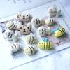 Japanese Cartoon Cat & Fish Plush Brooch - Cute Bee Doll Accessory for Children's Clothing