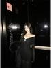 Elegant Mesh Patchwork Off-Shoulder Long Sleeve Bodycon Dress