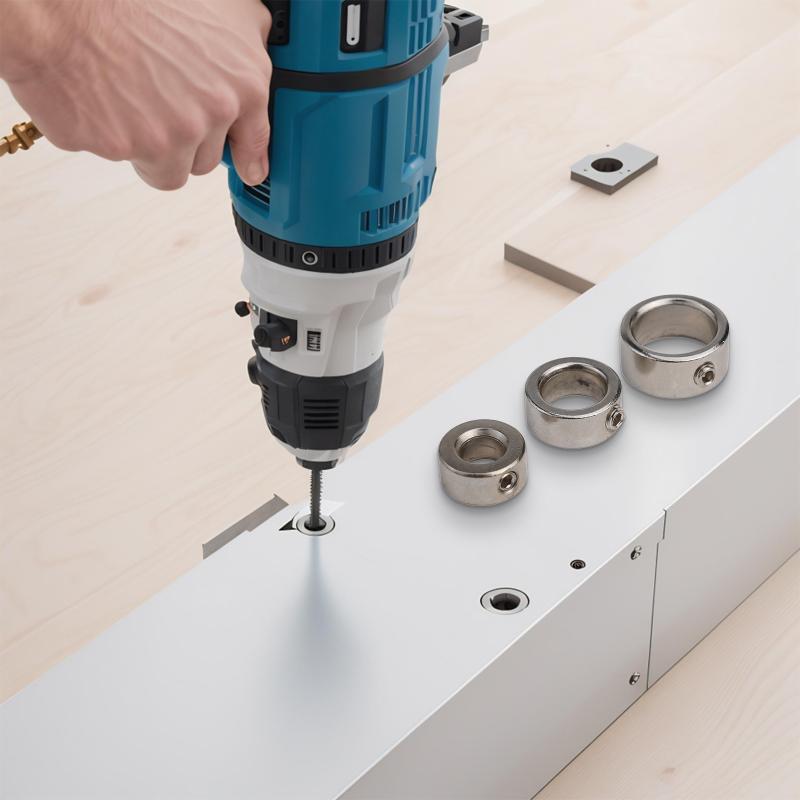 8/9Pcs Drill Bit Locator Woodwork Tools Drill Stoper Collar Set 3-16mm Depth Stop Collars For Ring Positioner With Wrench