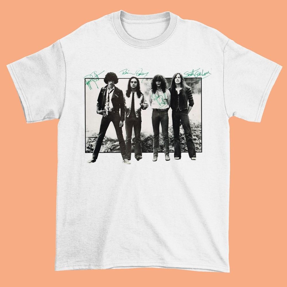 Phil Lynott Thin Lizzy Band Signed Tour Unisex Cotton Shirt Size S-234XL FA887