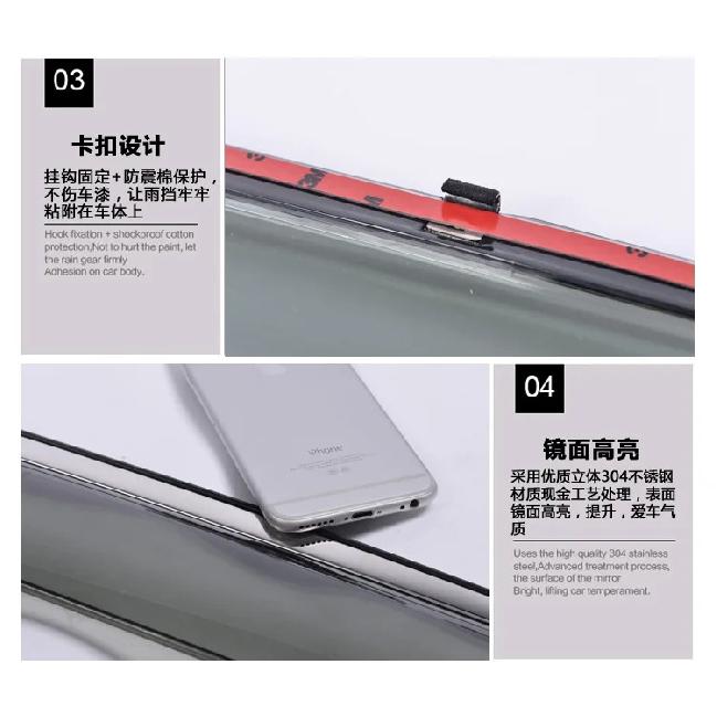 1 Set Stainless Steel Rain Visors for JAC Ruifeng S3 S2 S4 S5 S7 R3 Shuailling T6 T8 Heyue A30