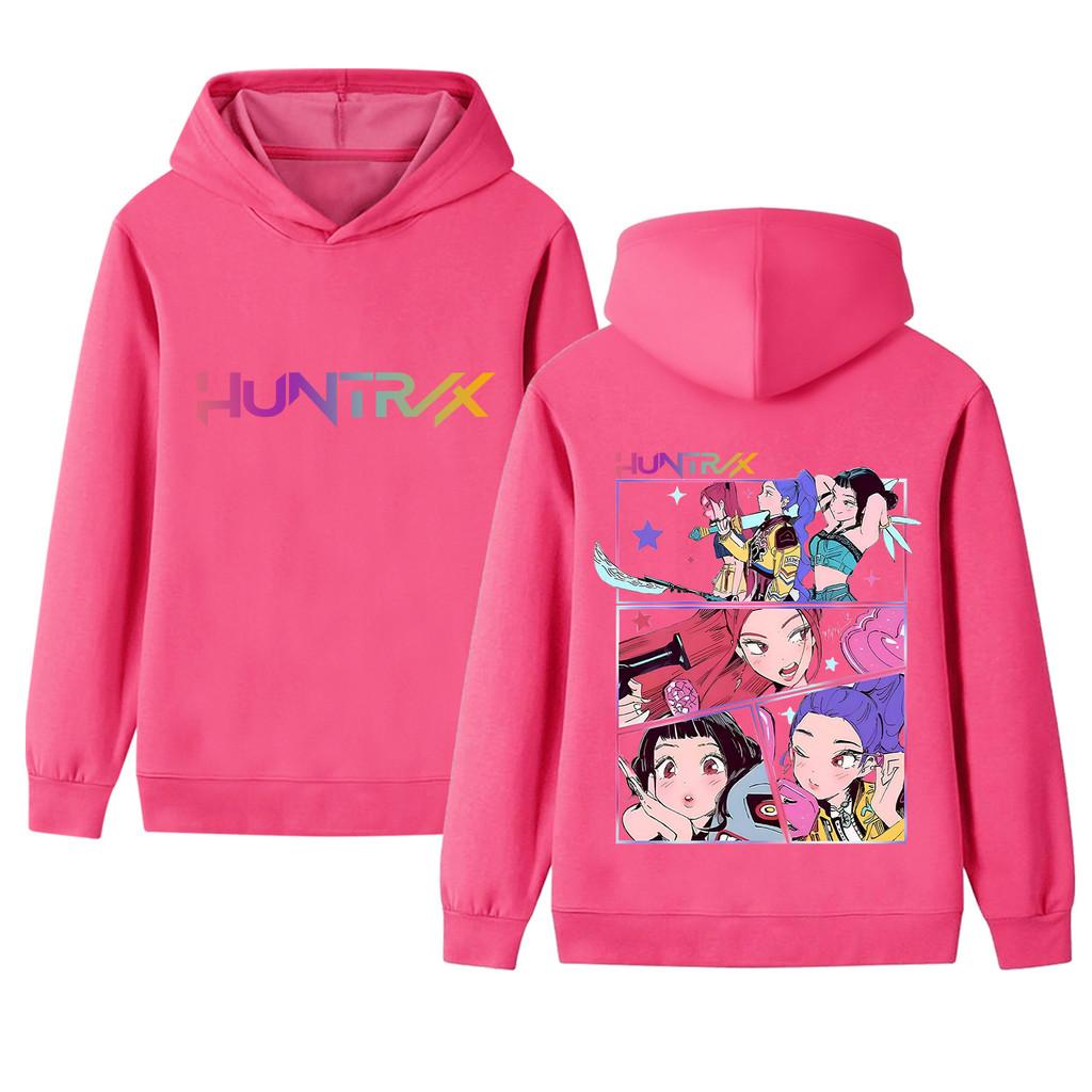 B1218-2 Kids Boys Girls Kpop Rumi Zoey Mira Double-sided Print Long Sleeves Hoodie