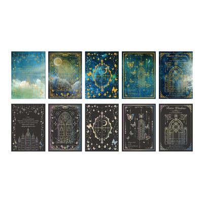 15 listů Papír na scrapbooking se vzorem hvězd a měsíce Laserový dekorativní papír pro deník pro DIY karty
