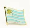 World Flags Enamel Lapel Pin - UK & US Iron Brooch with Drip Glue and Baking Paint Finish.