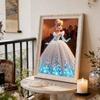 Red Carpet Gala Cinderella Pearl-Inlaid Frameless Art | Handmade Pearl Craft, Red Carpet Gala Theme, for Luxury Glam Home Decor & Gift Option
