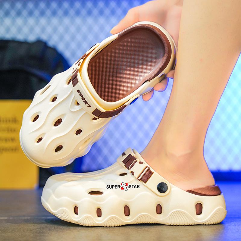 Men s Summer Breathable Closed-Toe Sandals - Versatile Thick Sole for Outdoor Beach Size 36-37