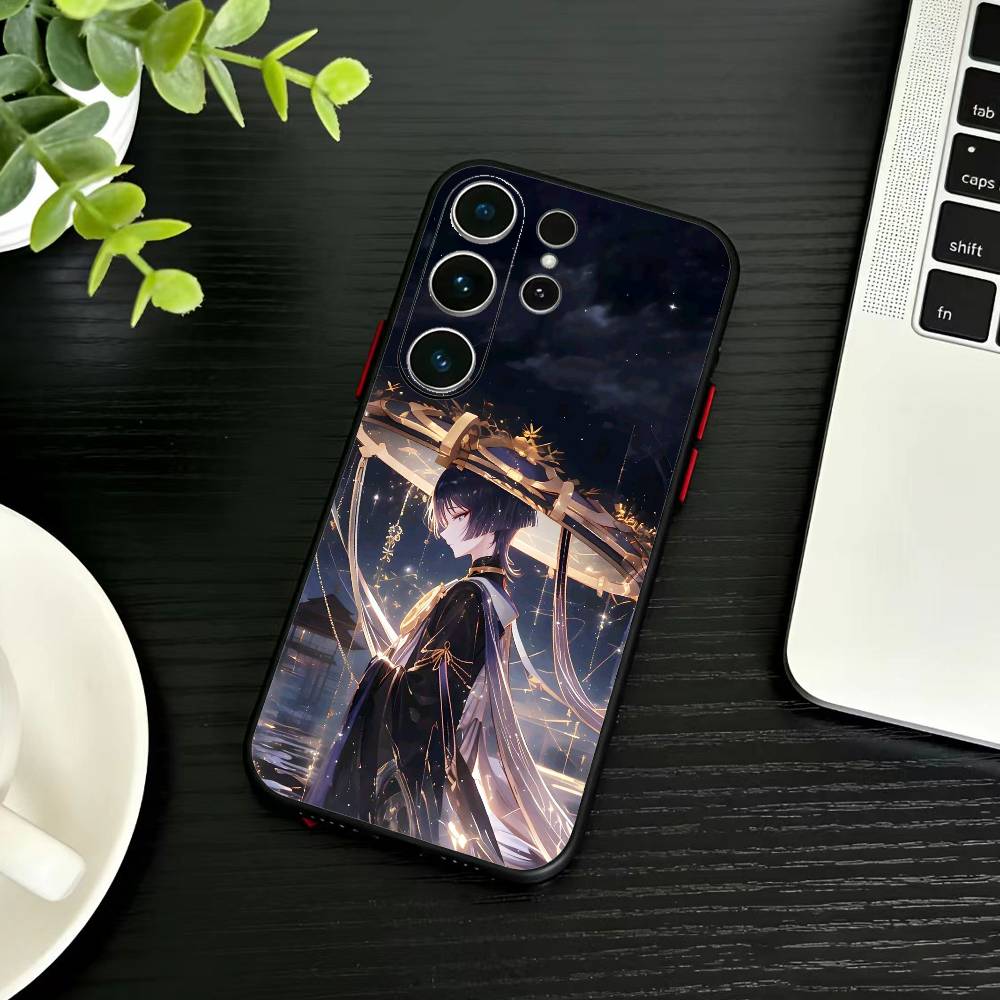 

G-Genshin Impact Phone Case For Samsung S26,S25,S24,S23,S22,S30,S21,Ultra,Plus,FE 5G Black Soft Cover Samsung S26Plus