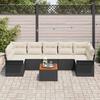 Garden Sofa Set with Storage 8 pcs Black and Cream Poly Rattan