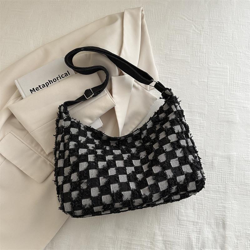 Stilvolle 2024 Neue Canvas Schulter-Crossbody-Tote-Tasche Trendige Handtasche mit großem Fassungsvermögen