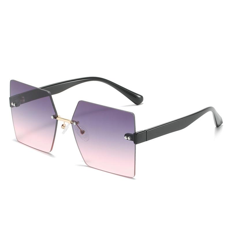 Frameless Sunglasses, Street Photography Personalized Square Pc Glasses, Multi-Color Sunglasses For Women