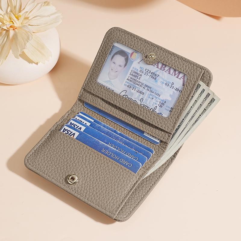 Women's RFID Mini Cowhide Wallet: Ultra-Thin Genuine Leather Anti-Magnetic Card Holder & Coin Purse