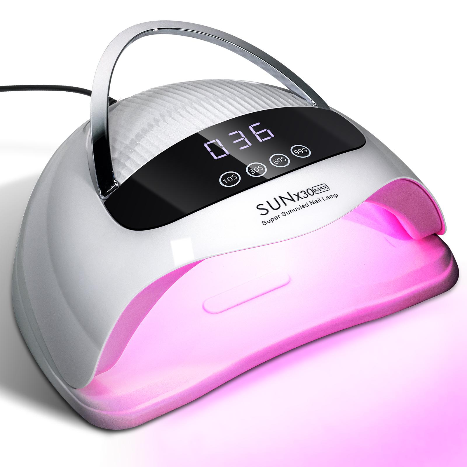 

Профессиональная УФ-лампа для ногтей 90 светодиодов для гелевого лака с 4 режимами таймера, HD-дисплеем, датчиком движения, инструмент для сушки ногтей US белый