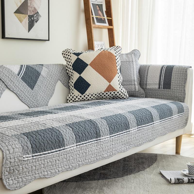 Pure Cotton Sofa Cushion, Anti-slip Cushion for All Seasons, Simple Winter Leather Sofa Cover, Cover Cloth