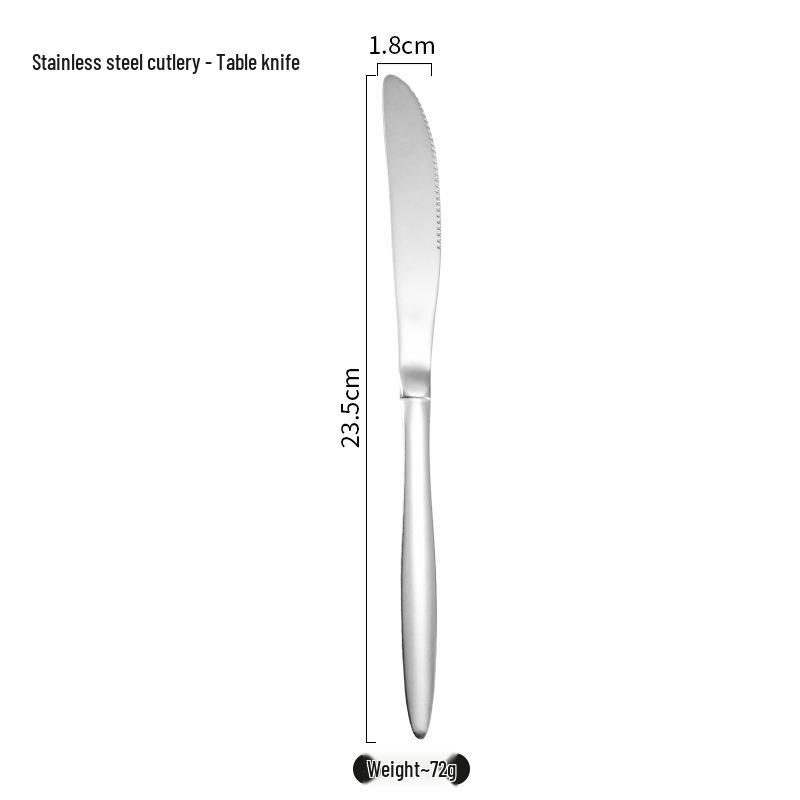 High-End European Stainless Steel Cutlery Set: Steak Knife, Fork, Spoon, Coffee Spoon, Dessert Spoon