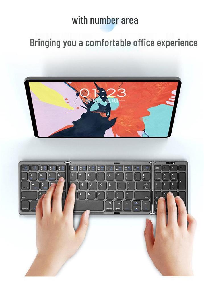 Portable Russian B089 Tri-Fold Bluetooth Keyboard: Compatible with Mobile, Tablet, Laptop, and Three Systems