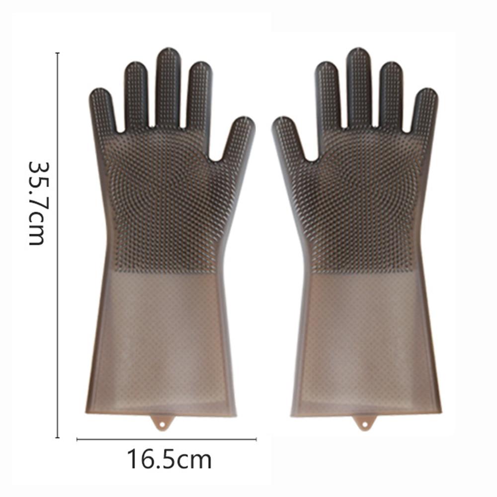 1 Pair Magic Silicone Dish Washing Gloves Scrubbing Gloves For Ktichen Household Cleaning Gloves