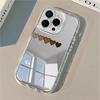 Gradient Brown Love Heart Mirror Acrylic Phone Case For iPhone 16 17 Pro Max 11 12 13 14 15 Pro XS XR 7 8 Plus Shockproof Cover