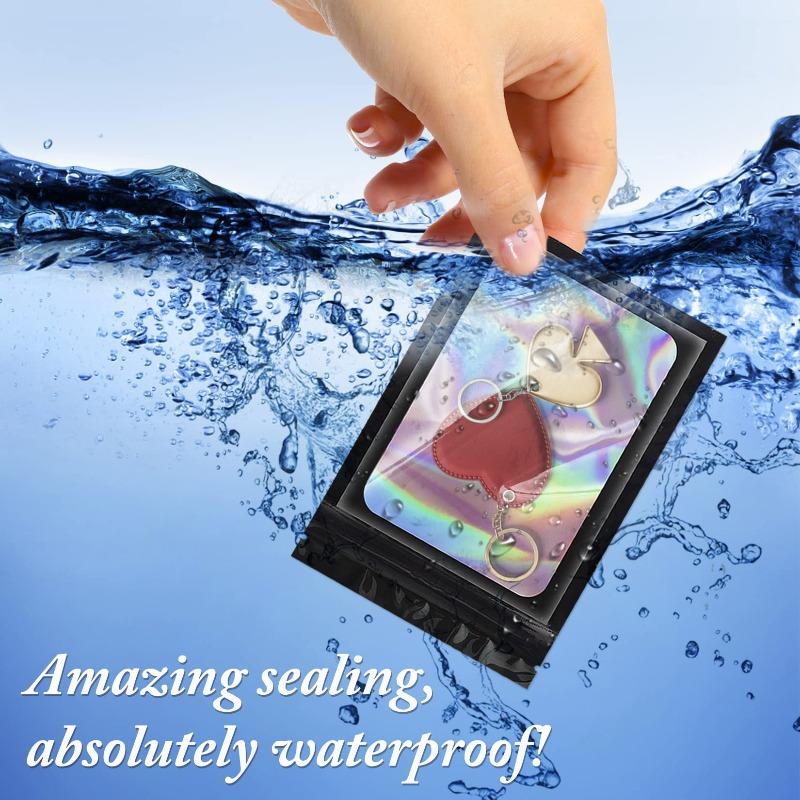 Holographic Ziplock Bags Plastic Laser Iridescent Zip Bags for Manicure Eyelash Display Earrings Ring Jewelry Storage Bag