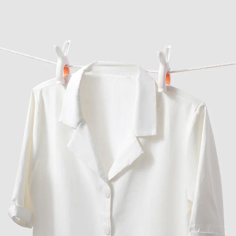 10pcs Large Clothes Clip Multi-function Non-slip No-trace Windproof Clothespins Lovely Rabbit Ear Quilt Drying Fixed Holder