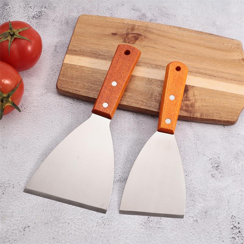 Stainless Steel Blade Grill Slant Edge Scraper Burger Spatula Turner Non Stick Pizza Shovel Pancake Beef BBQ Cooking Utensils