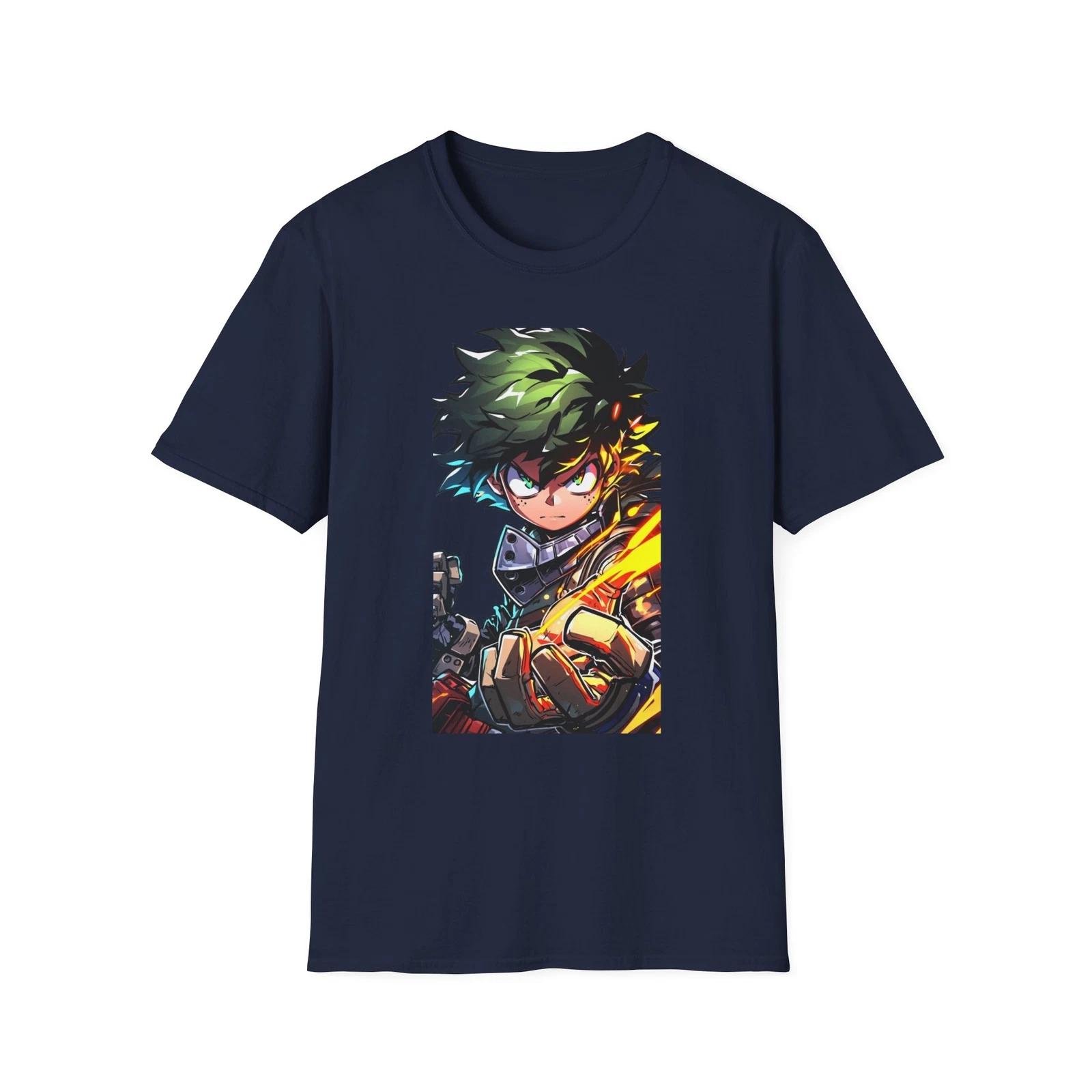 Anime Soft T-Shirt, Izuku Midoriya, Unisex JL Anime Front Printed 110