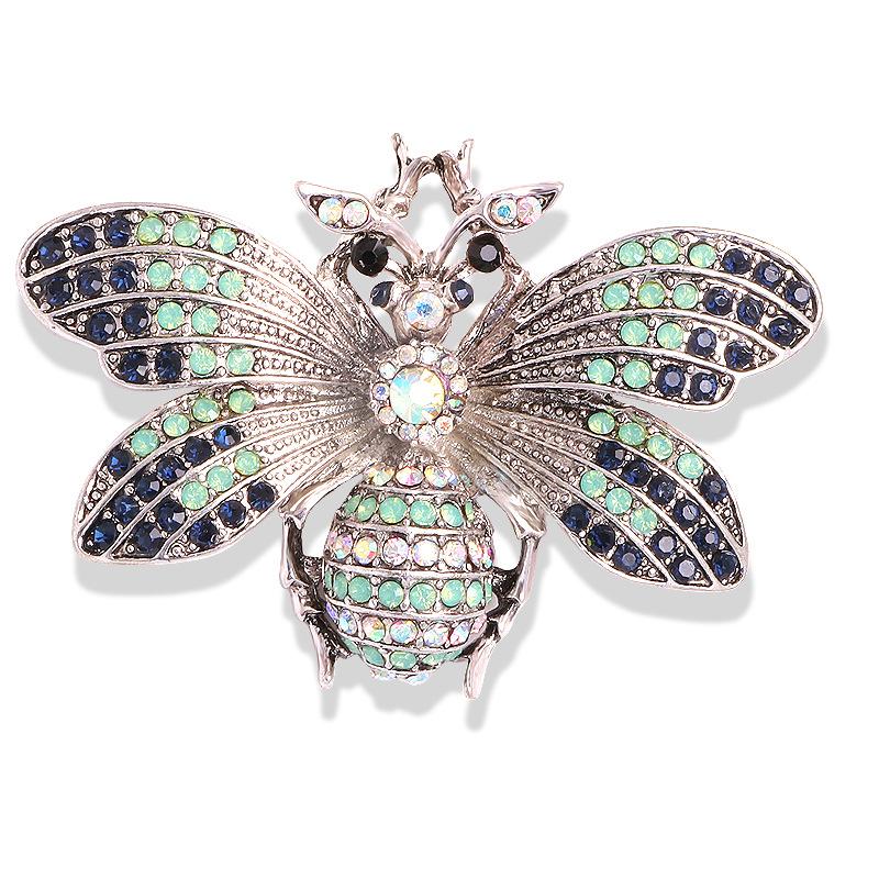 Animal Insect Grasshopper Spider Bee Crystal Brooch