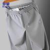 ROMON Men's Summer Ice Silk Loose Straight Casual Pants