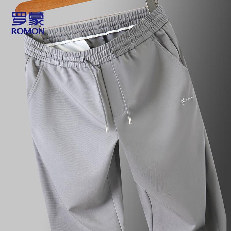 ROMON Men's Summer Ice Silk Loose Straight Casual Pants