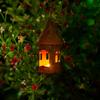 House-Shaped Candle Holder Rusted Lantern Outdoor for Garden, Patio