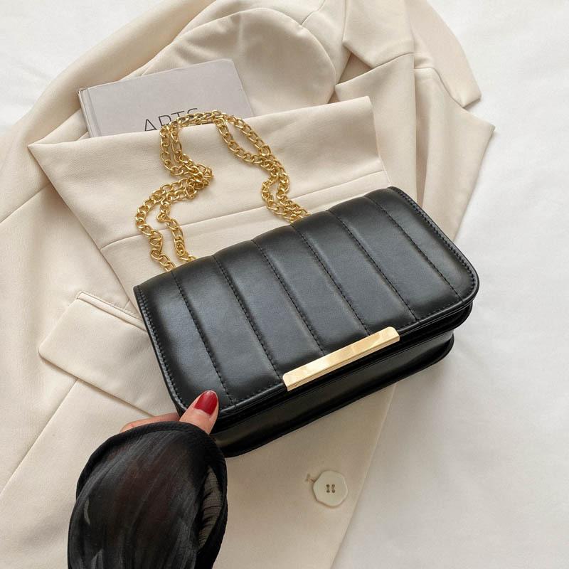 

Stylish and simple shoulder bag spring new trendy and beautiful niche chain bag personalized shoulder messenger bag чорний