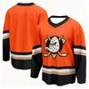 Anaheim Ducks Jersey Hockey T-Shirt -Orange with Black White and Beige Details Breathable and Quick-Drying Sports T-Shirt 3D Printed Jersey