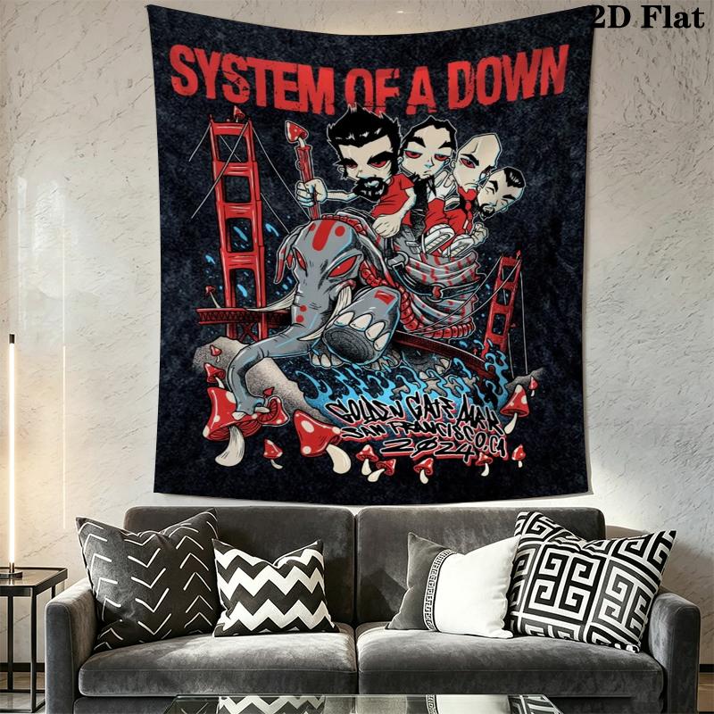 system of a down Wall Tapestry Aesthetic Wall Hanging Printed Fabric Blanket Decorative Tapestries for Bedroom Living Room Home Decor