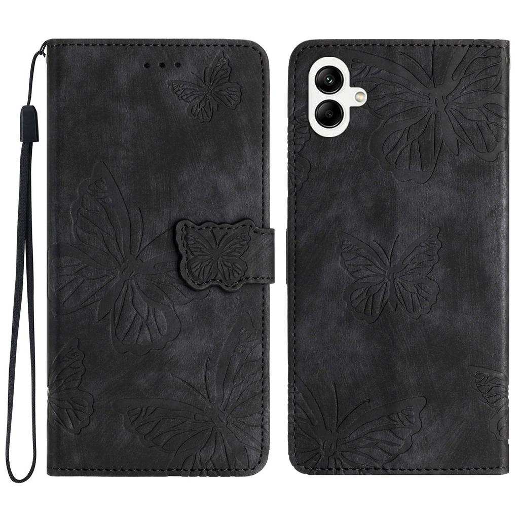 For Samsung Galaxy A06 4G Case Butterfly Design Flip Wallet Leather Phone Cover Skin-Touch