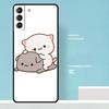 Mochi Peach Cat Case For Samsung Galaxy S23 S24 Ultra S22 S21 Plus Note 10 Note 20 S9 S10 S20 S21 FE Cover