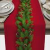 Christmas Tree Print Tablecloth New Year Party Decoration Table Runner for Wedding Christmas Style