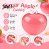 Hand Exerciser Squeezer Apple Squishy Stress Relief Ball, Transparent Fidget Toy, Squeeze Sensory Toy Soft Tpr Pinch for Adults Kids, Cute Fruit