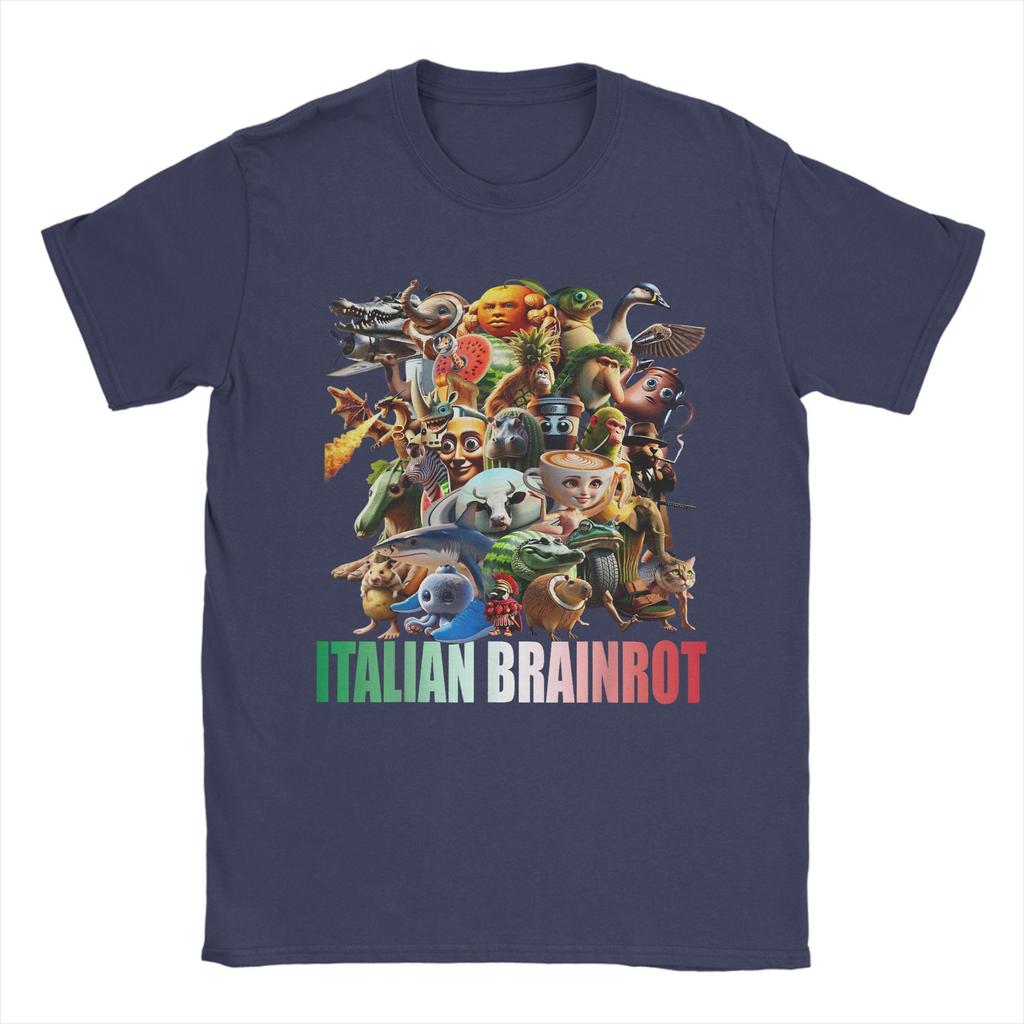 Italian Brainrot Characters Funny Meme Popular Trend Gen Z T Shirt Cotton T-Shirts For Men Tshirt Short Sleeve Awesome Tees