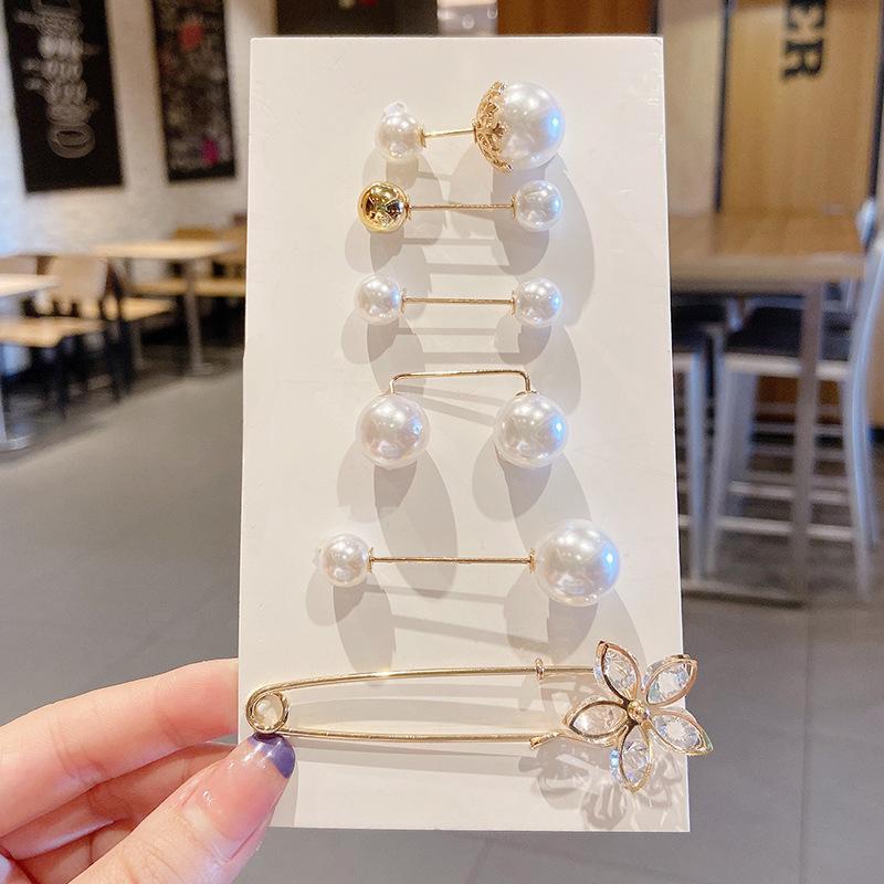 Κομψή καρφίτσα μέσης με μαργαριτάρι και καρφίτσα για γυναίκες