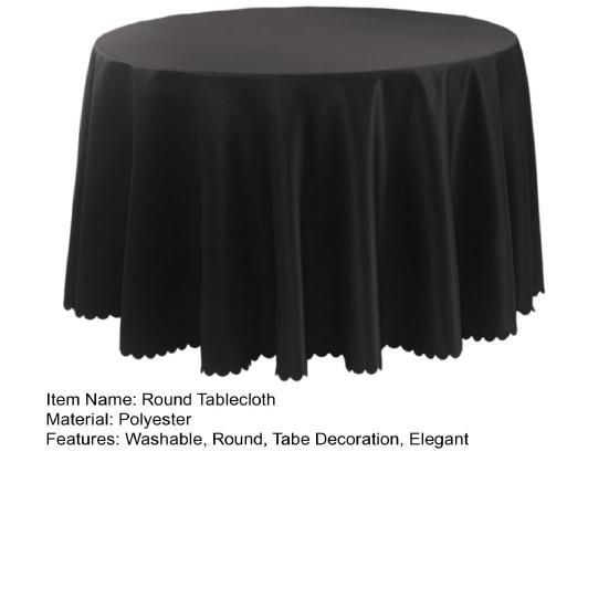 Round Polyester Tablecloth Elegant Solid Color Fabric Table Cloth Decorative Table Cover for Parties Weddings 71" -118