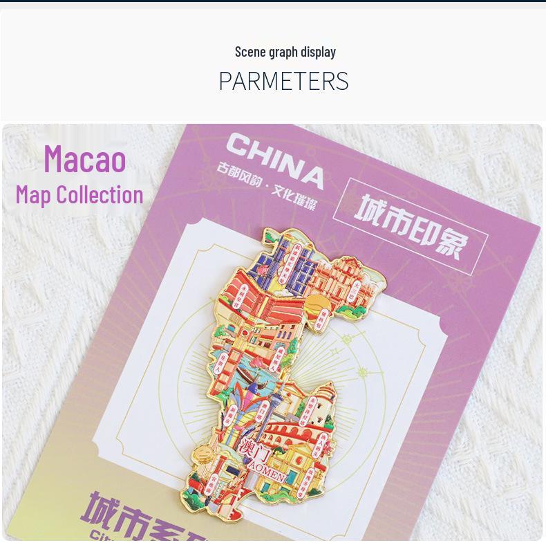 Macau Kultureller Metallmagnet: Wynn Palace, Ruinen von St.. Pauls, St. Dominics Kirchen-Souvenir