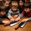 3D-gedruckter Cutter Fidget Spinner Spielzeug Stressabbau Rollende Kugel Drehend Küchenmesser Spielzeug Konzentrationshilfe Angstreduktion Entspannung Schreibtischspielzeug