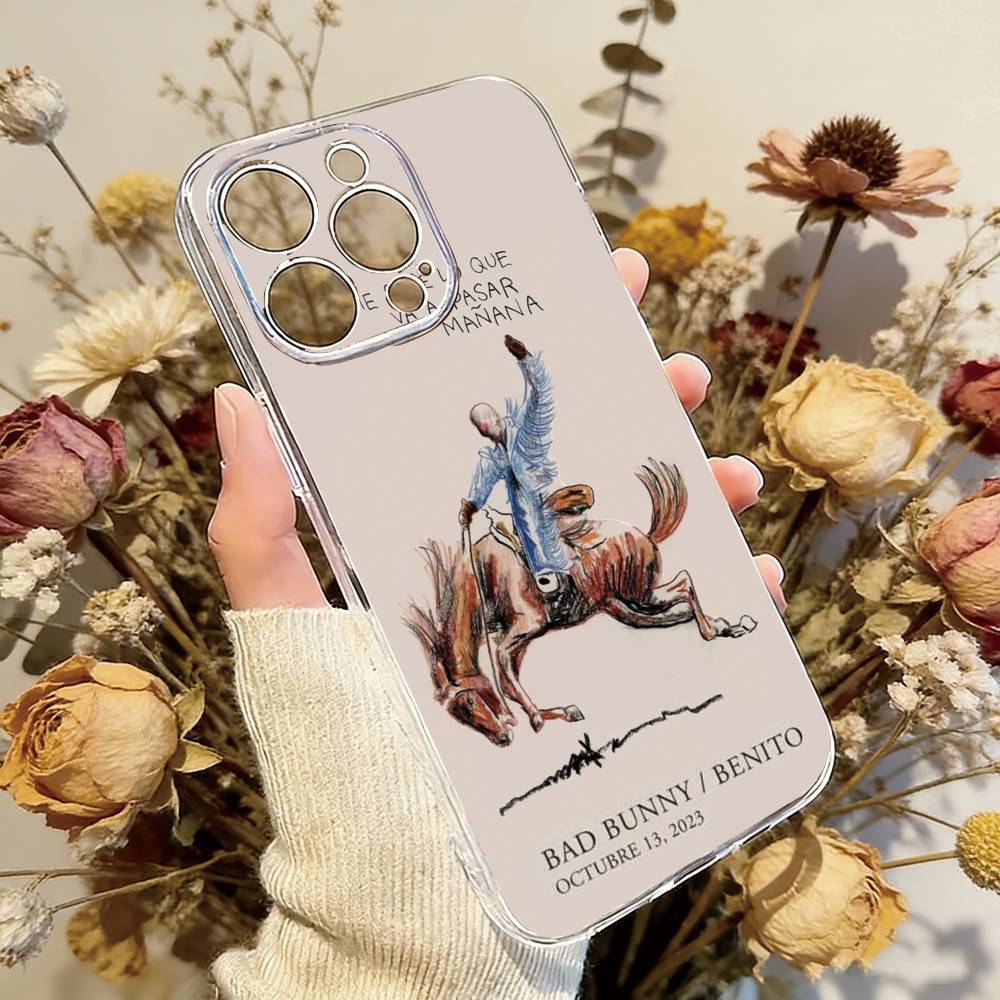 Bad B-bunny F-fondo Phone Case Transparent Silicone Soft For iPhone 17 16 15 14 13 12 11 Mini Pro Max Plus