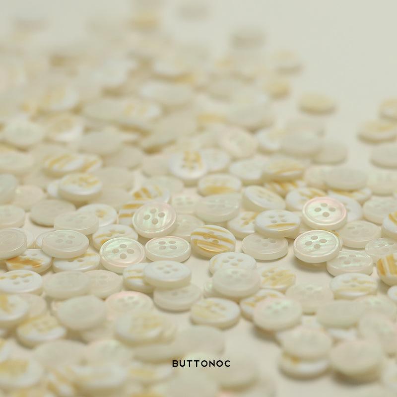 Imitation Shell Four-Eye Button-Up Shirt Top Sleeve Collar Button Resin Knitted Cardigan Sweater Dress Button