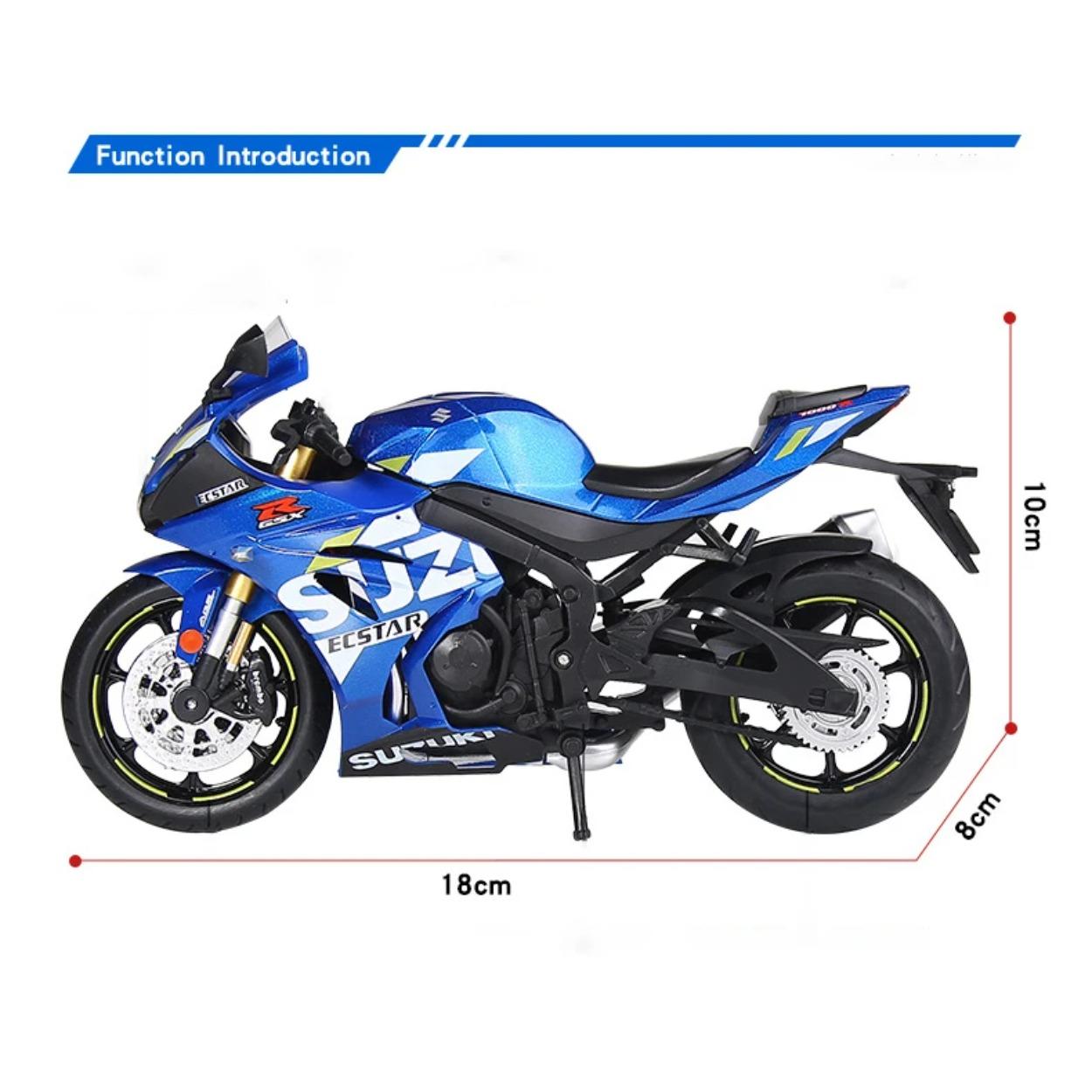 

1/12 Suzuki GSX-R1000R Литой Модель Гоночного Мотоцикла Металлическая Литая Модель Уличного Мотокросса Игрушка для Детей со Звуком и Светом Подарок синий
