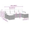 Sofa Set with Cushions 6 Pcs Beige Poly Rattan
