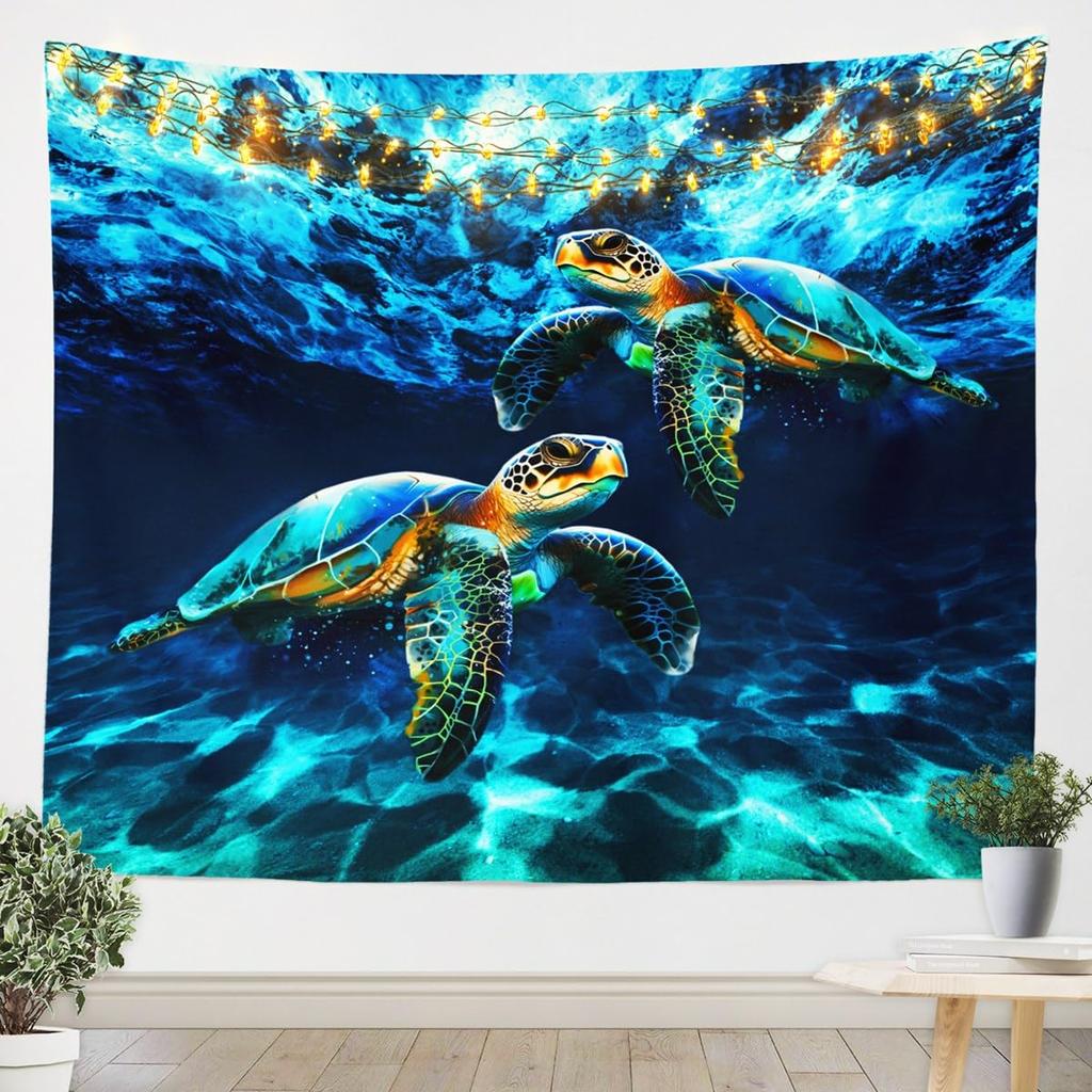 Tapeçaria de Peixe Japonês, Peixe Carpa Tai Chi Preto e Branco Pendurado na Parede Arte para Crianças Adolescentes Mulheres Homens Decoração de Quarto, Ondas do Oceano Ukiyoe