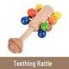 Infant Soothing Wooden Rattle Toy Set: Hand-Shaking Bell, Cage, and Baby Grip Car