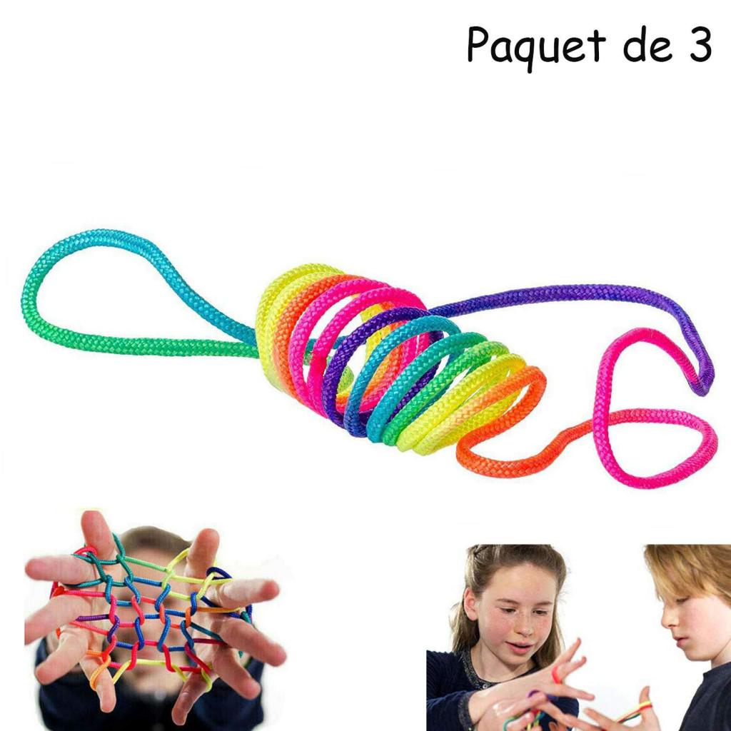 Cordes Arc-en-ciel ,Jeu élastique Enfant Doigt,Corde à Doigts Jeu D'Habilité Enfant,Pour Cadeau Et Jeux Scolaires,Longueur 160cm - Au quotidien Cordes Arc-en-ciel ,Jeu élastique Enfant Doigt,Corde à Doigts Jeu D'Habilité Enfant,Pour Cadeau Et Jeux Scolaires,Longueur 160cm - Au quotidien