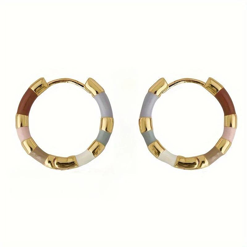 Vintage Geometric Trend Colorful Drop Female Earrings Niche Personality Design Fashion Holiday Party Accessories Jewelry Gifts