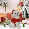 Realistic Dog Figurine Resin Puppy Animal Statue Christmas Decoration Lifelike Labrador Bichon Corgi Model for Indoor Outdoor Home Decor